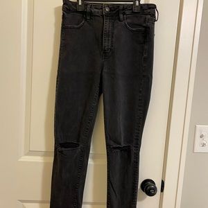 Black Distressed American Eagle Jeans, Size 8